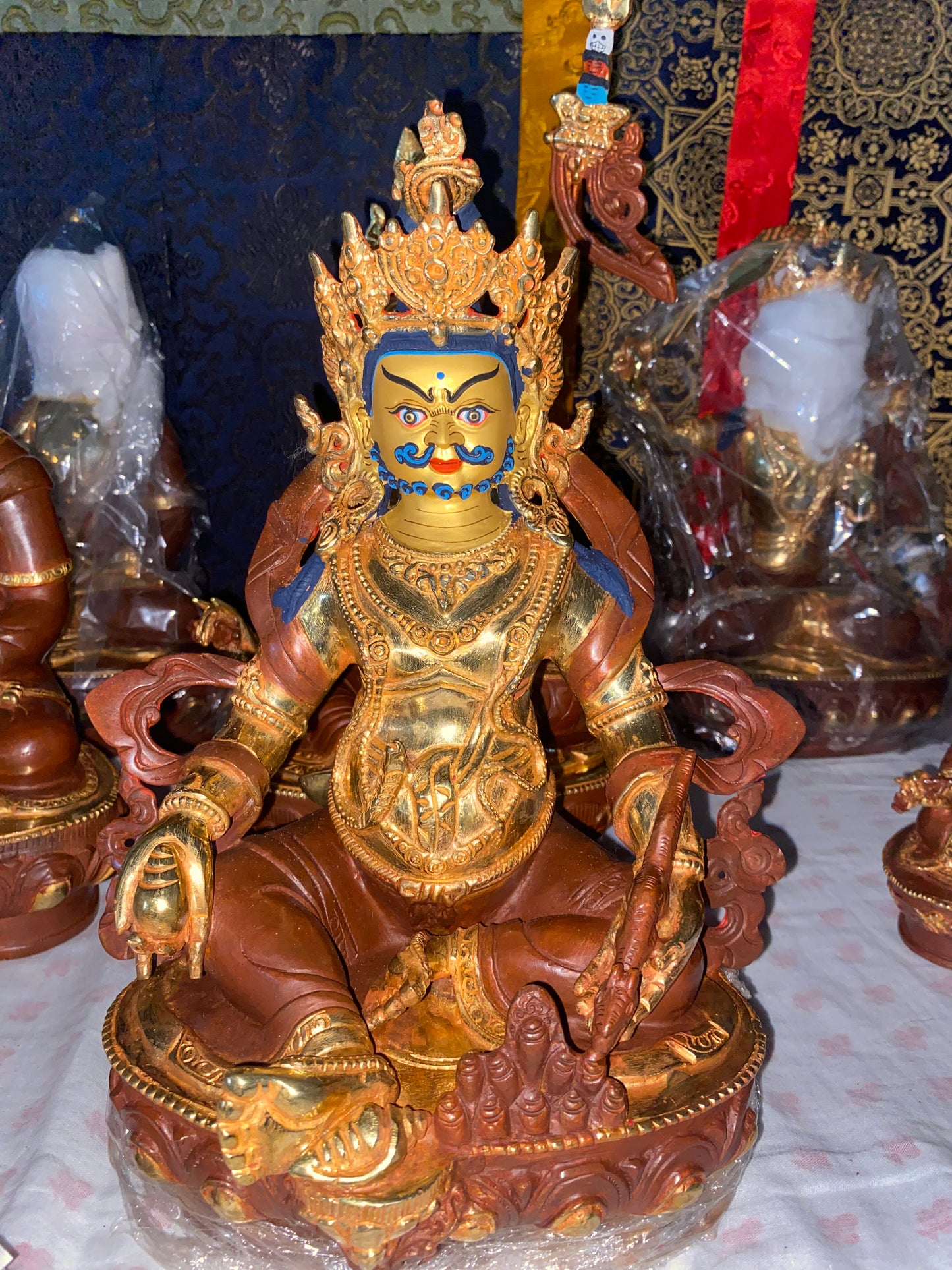 Tibetan Yellow Jambhala – Deity of Wealth & Prosperity (Gold Plated)